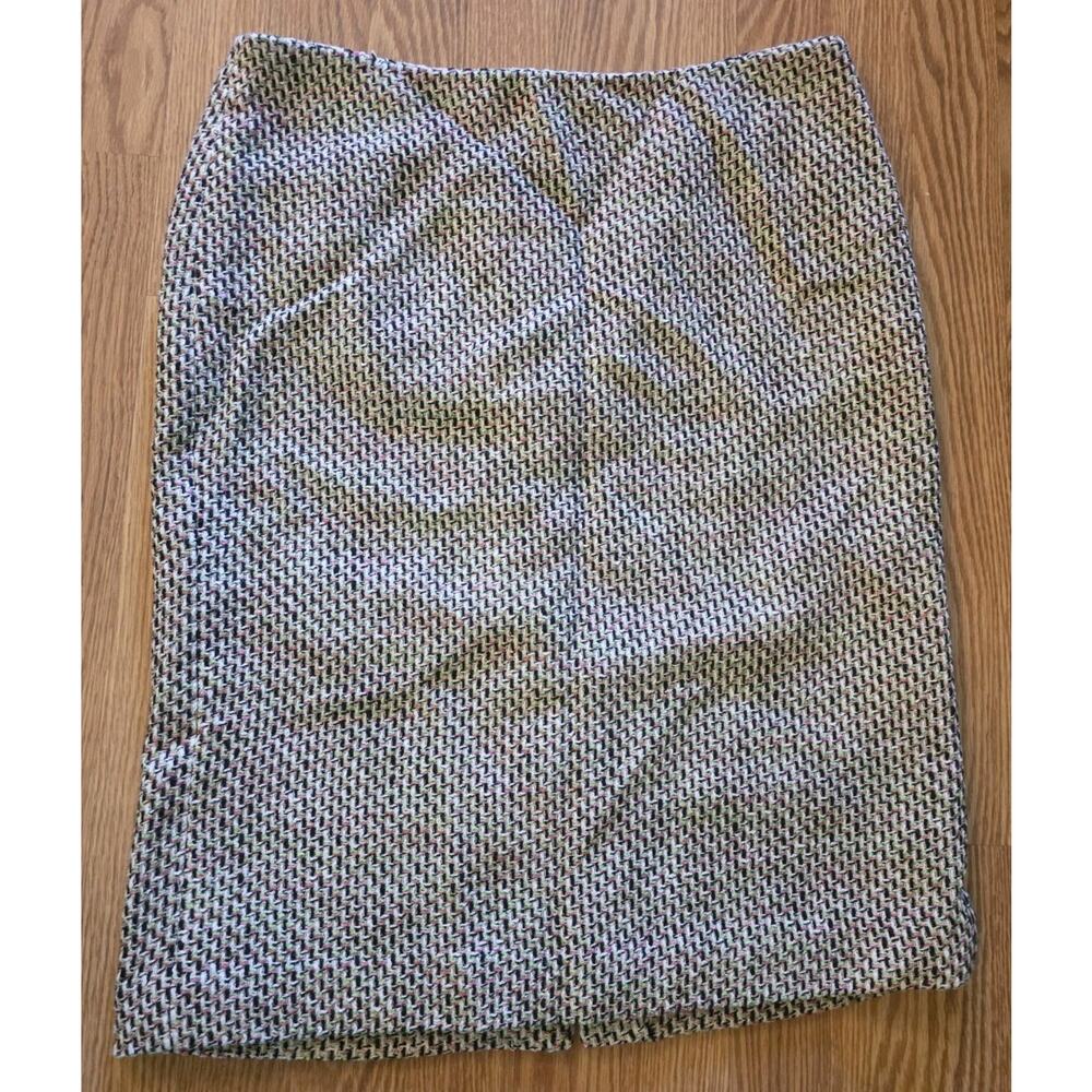 NEW Talbots Pink Green Tweed Skirt Size 10